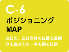 c-6 ポジショニングMAP：自社の、自社商品の位置と役割りを読み次の一手を探る技術