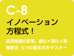 c-8 イノベーション方程式！：経済価値の変革。進化×深化×異種配合 5つの基本式をマスター